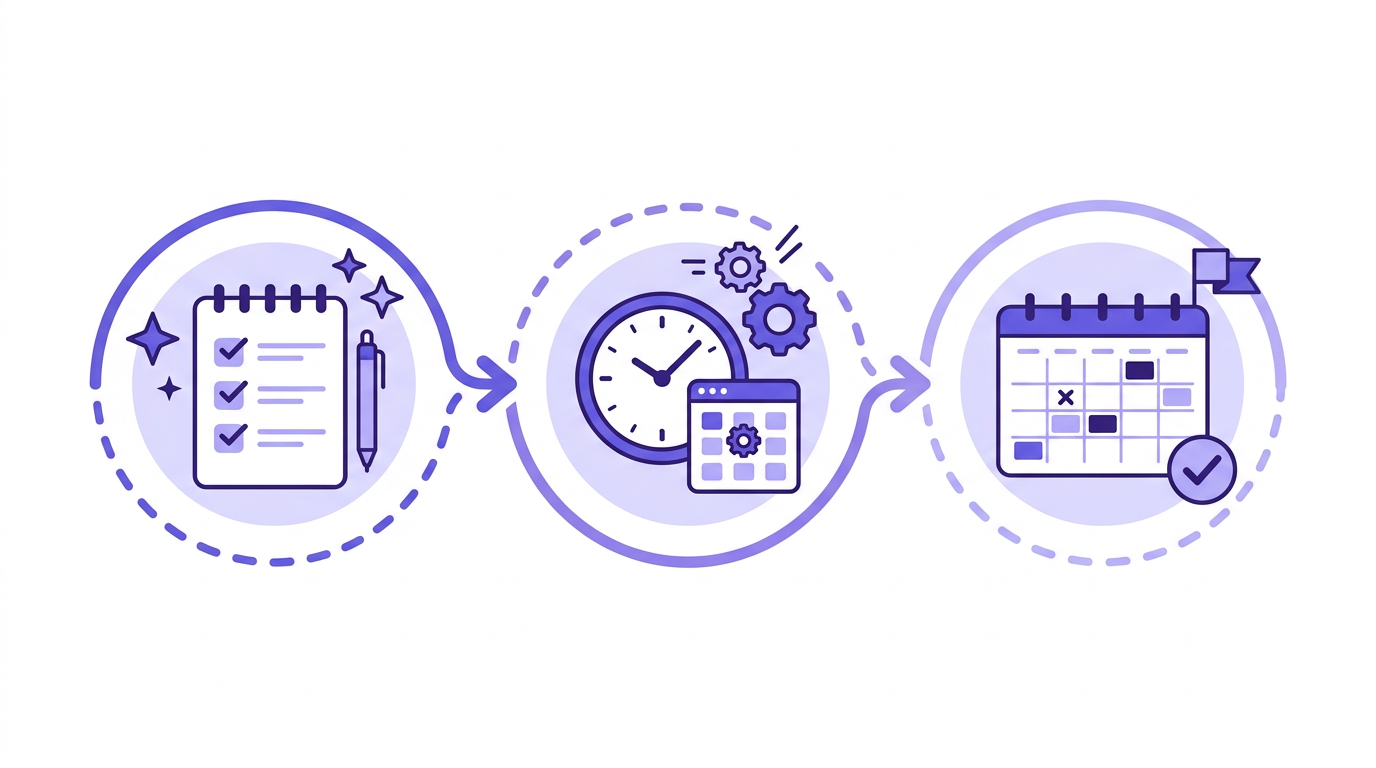 AI Daily Planner showing time-blocked schedule