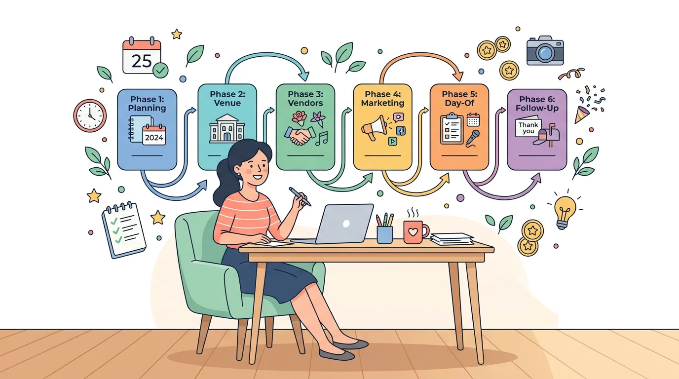 AI event planning flowchart generation process
