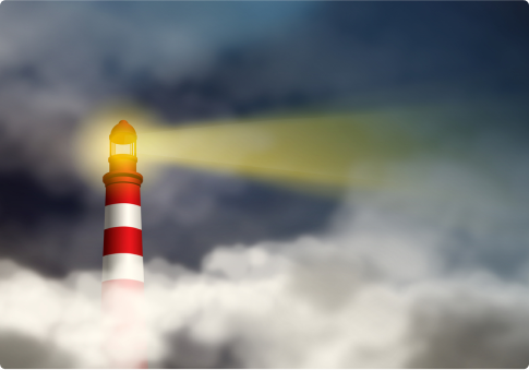 Image showing a lighthouse giving direction conveying that small tasks lead to achieving bigger goals.
