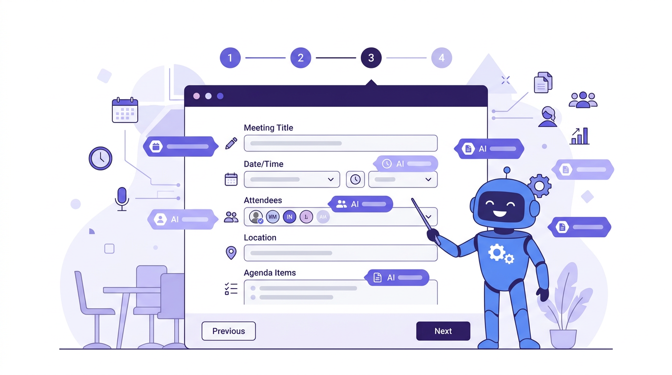 Guided AI meeting planning assistant