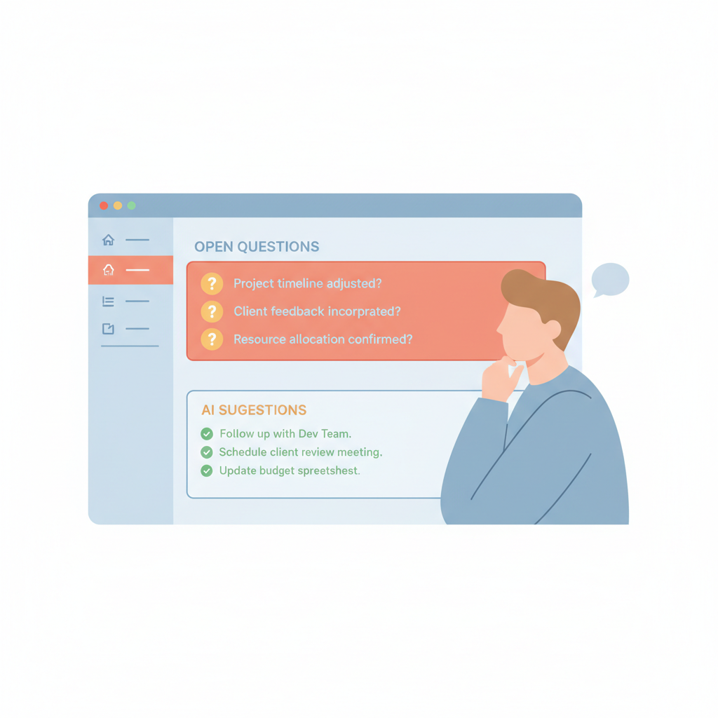 AI flags unclear items and missing details from meeting notes