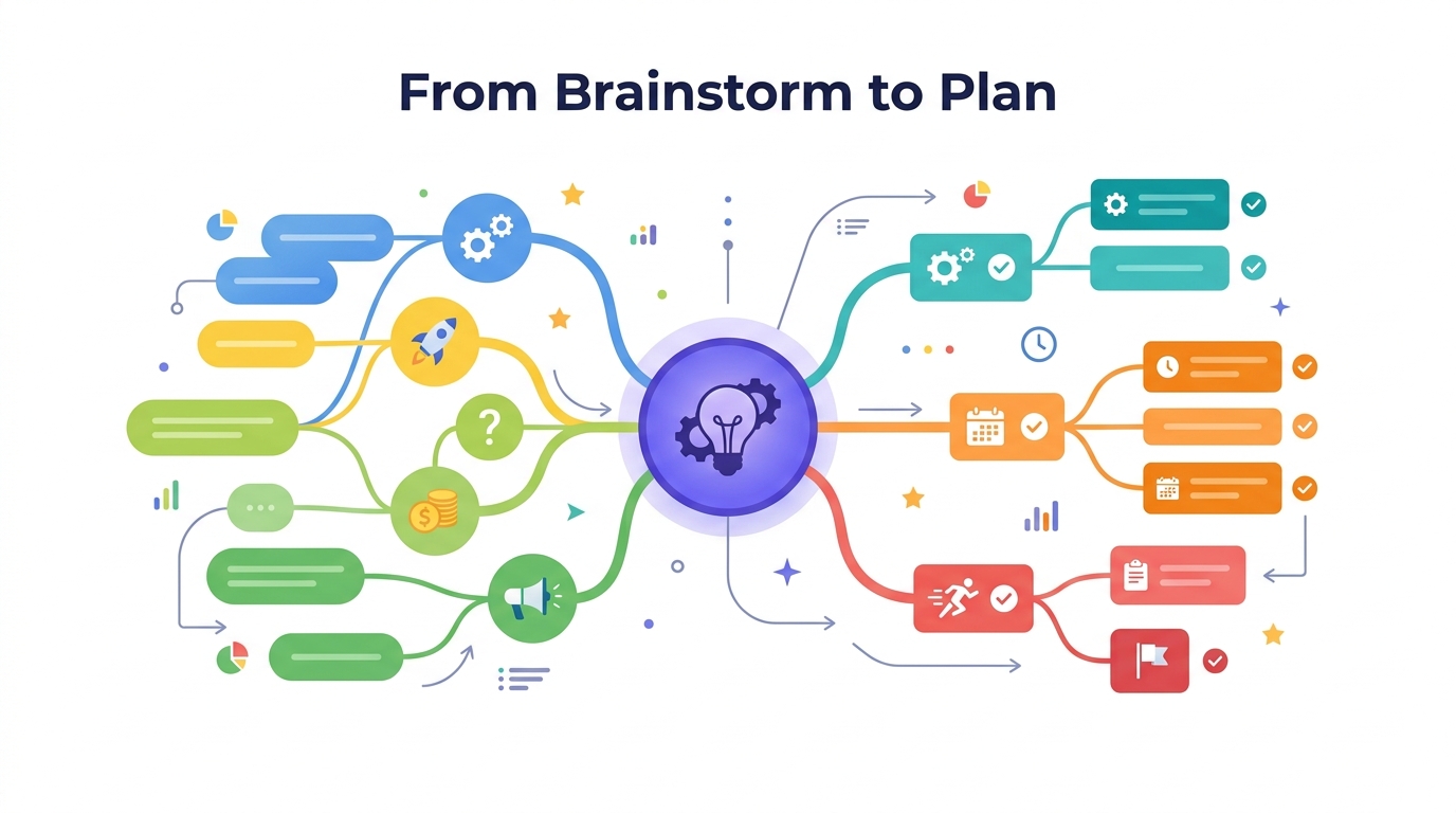 AI brainstorming and expanding ideas into branches