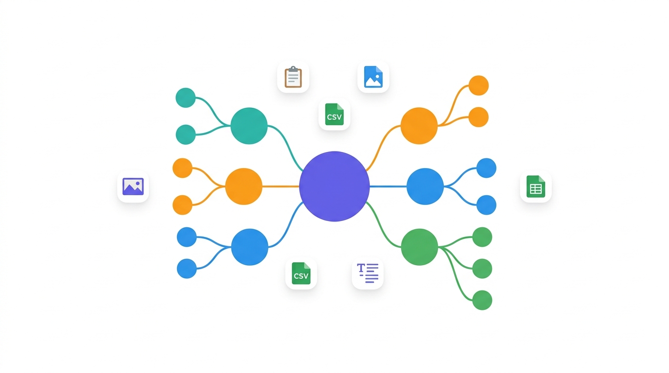 Interactive mind map with export options