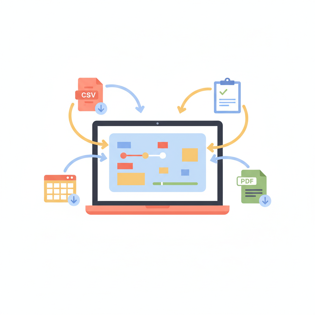 Editable and exportable project plans - CSV, clipboard, spreadsheet