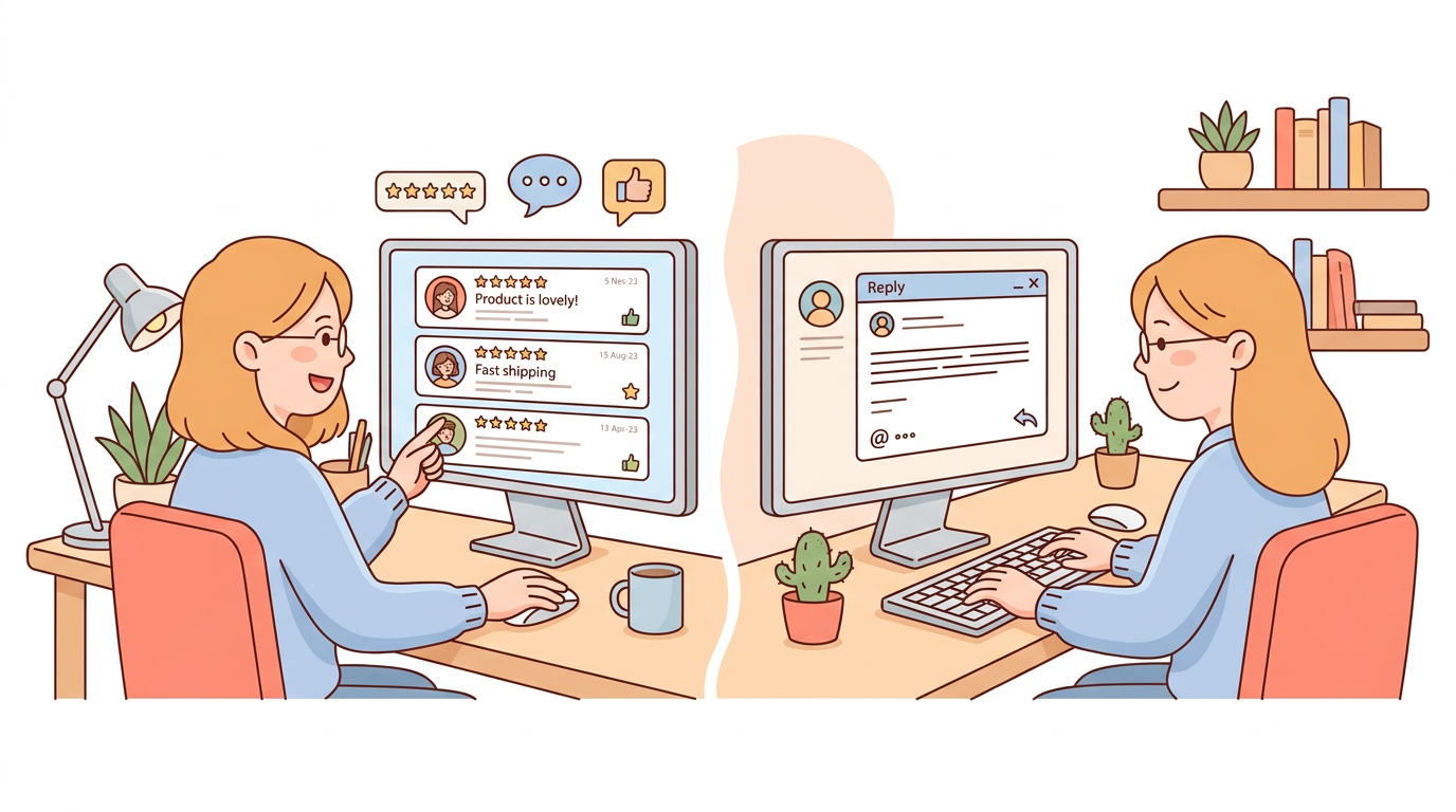 AI Review Response Generator showing public reply and action items