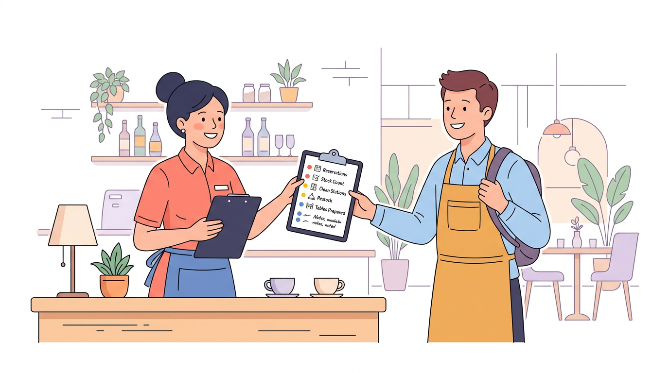 AI Shift Handover Generator showing prioritized checklist