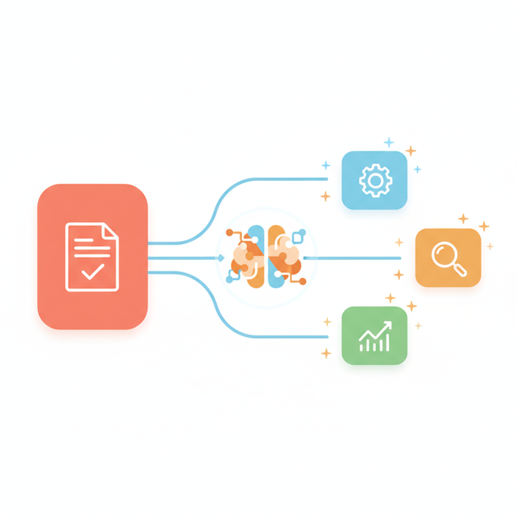 How AI Sub-Task Generator works - input tasks, AI analyzes, detailed sub-tasks output