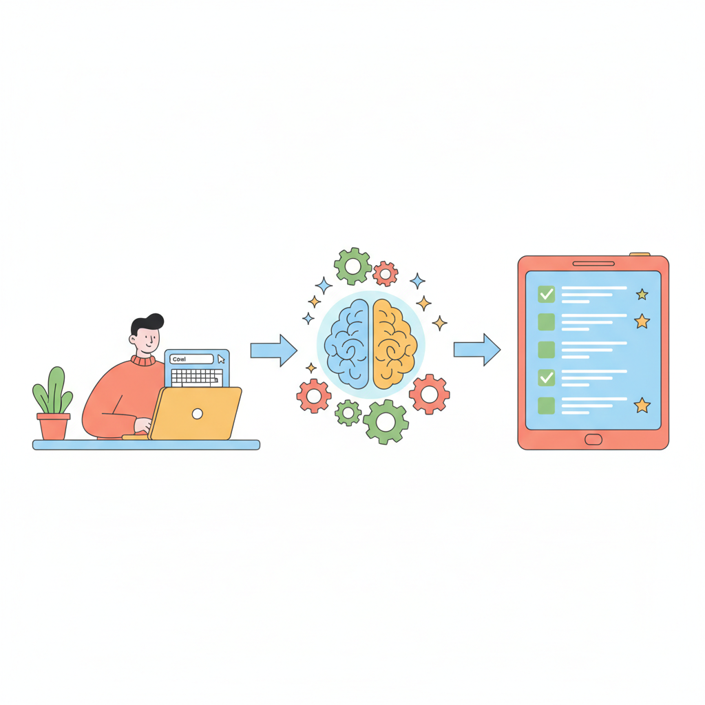How AI Task List Generator works - enter goal, generate tasks, review results