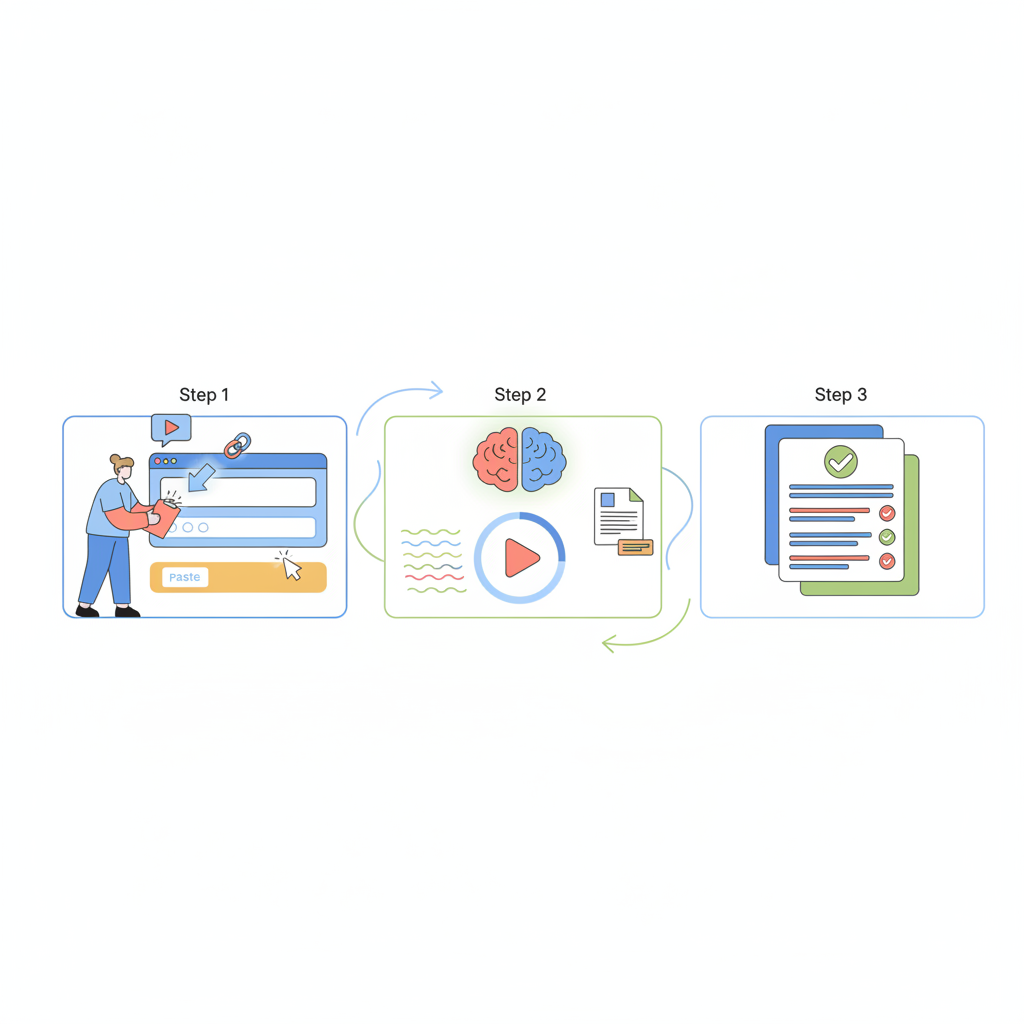 AI YouTube Summary Tool showing structured video summary