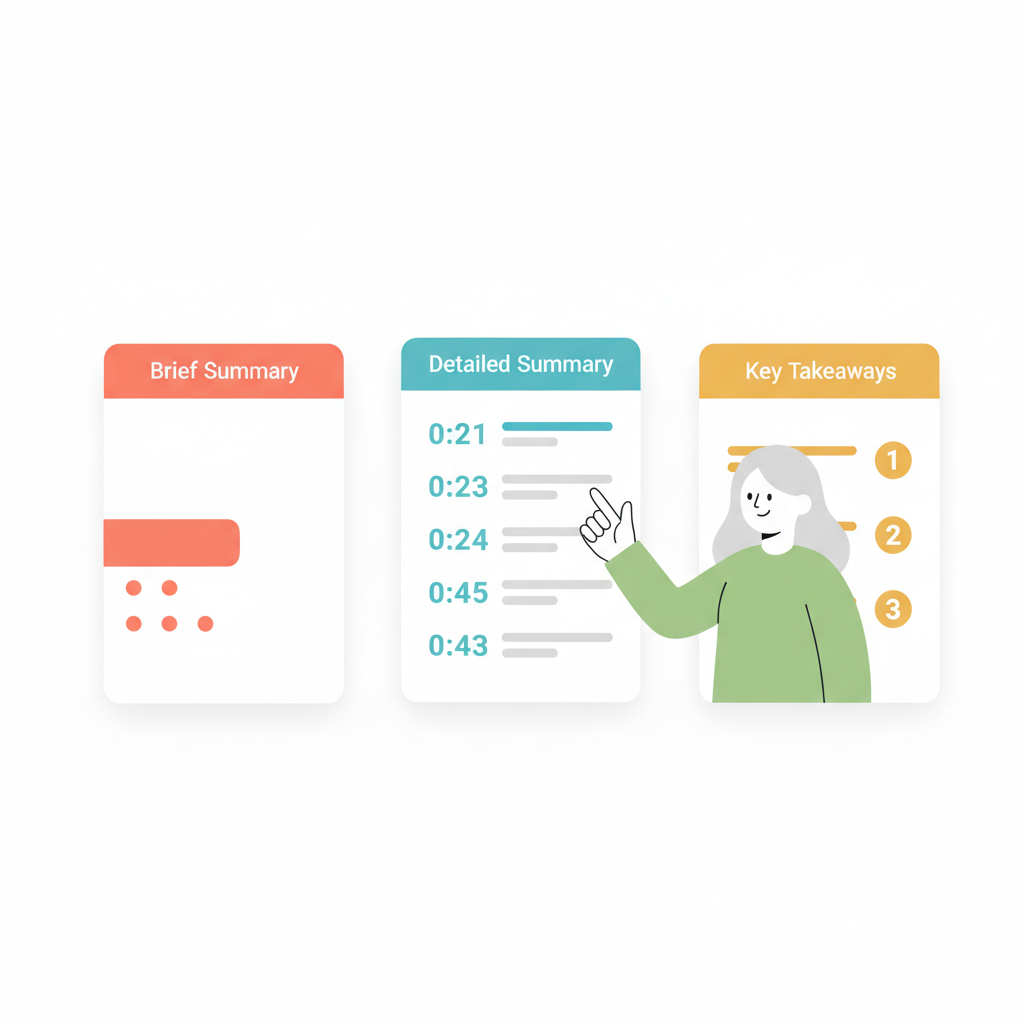 Multiple summary modes for YouTube videos